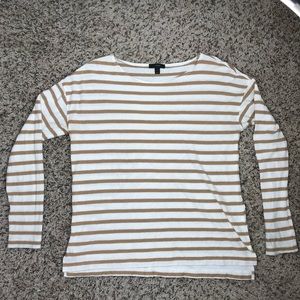 J Crew Women's Knit Top Stripe Boat Neck Small